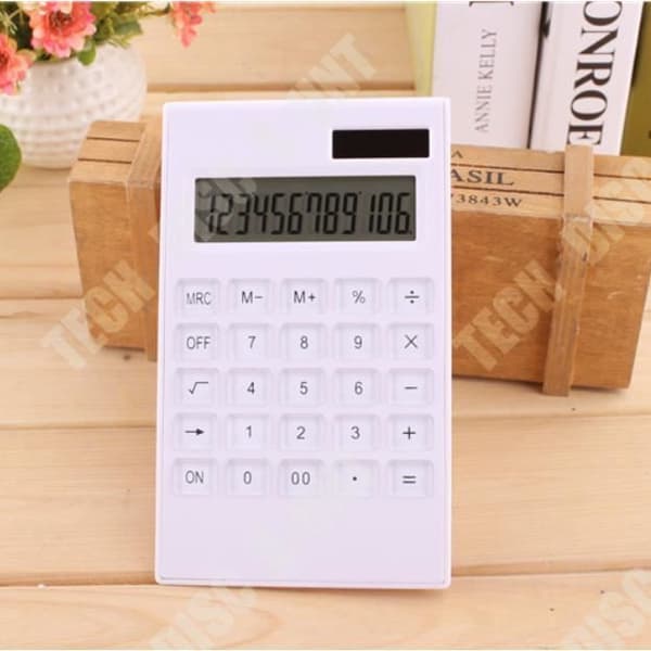 Enkel 12-siffrig kalkylator - TD® - Solenergi - Plast - Bärbar - Tydlig display