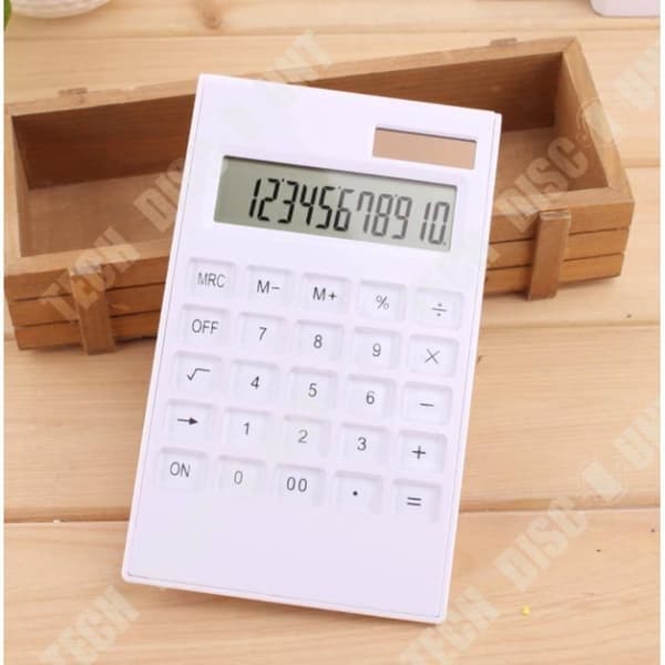 Enkel 12-siffrig kalkylator - TD® - Solenergi - Plast - Bärbar - Tydlig display