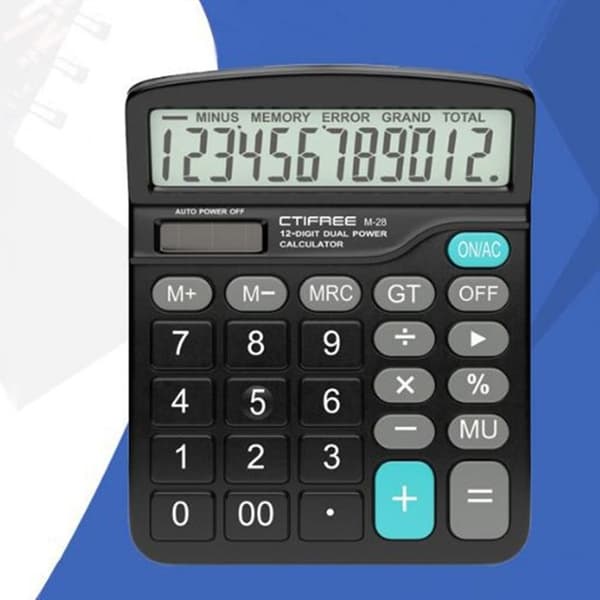 Finansiell kalkylator - TD® - Solar - Stor skärm - ABS - 12-siffrig display
