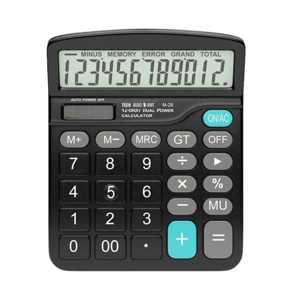 Finansiell kalkylator - TD® - Solar - Stor skärm - ABS - 12-siffrig display