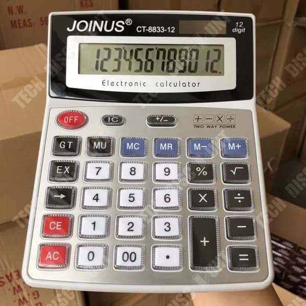 TD® Large Multifunction Desktop Solar Calculator, Dual Power Supply, Continuous Addition and Subtraktion Calculator