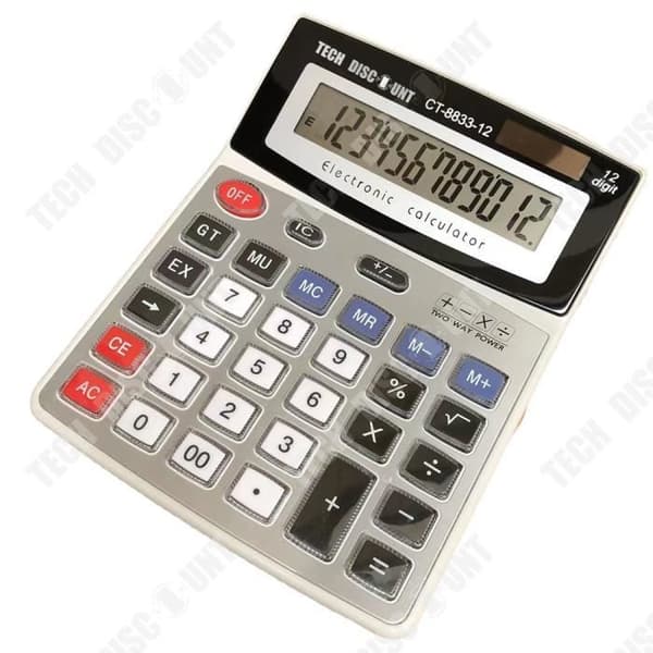 TD® Large Multifunction Desktop Solar Calculator, Dual Power Supply, Continuous Addition and Subtraktion Calculator
