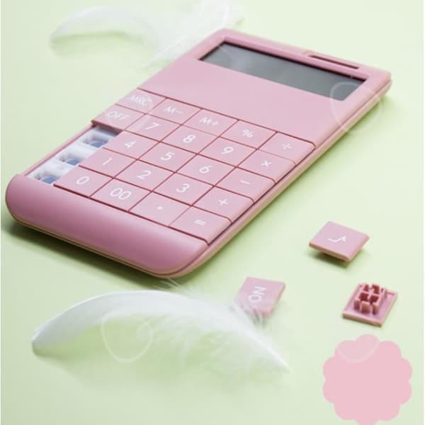 Miniräknare - CONFO - Bärbar - Solenergi - LCD-skärm - Rosa