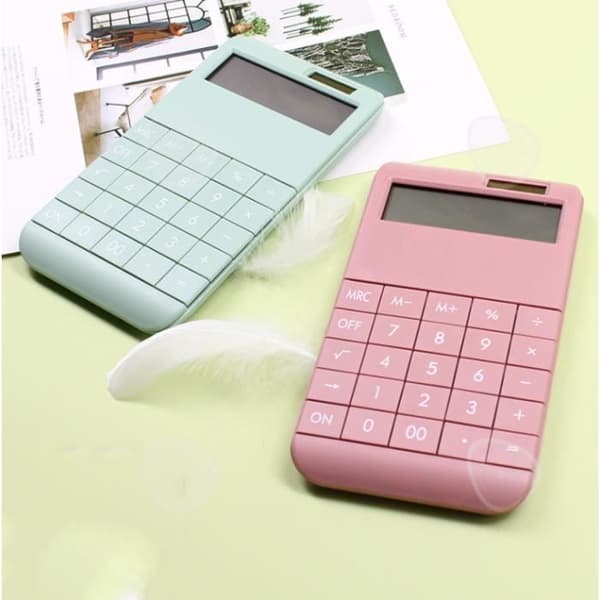 Miniräknare - CONFO - Bärbar - Solenergi - LCD-skärm - Rosa