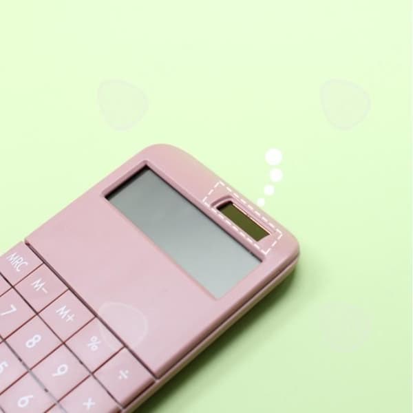 Miniräknare - CONFO - Bärbar - Solenergi - LCD-skärm - Rosa