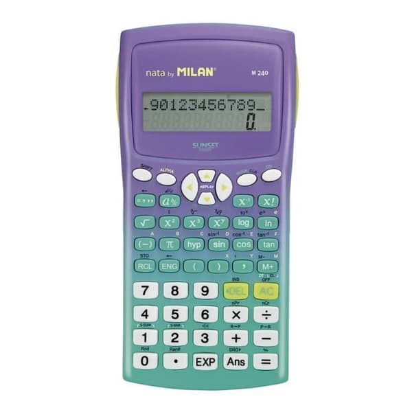 Vetenskaplig kalkylator - MILAN - M240 - Lila - 2-raders display - Batteridriven lila, Turkos