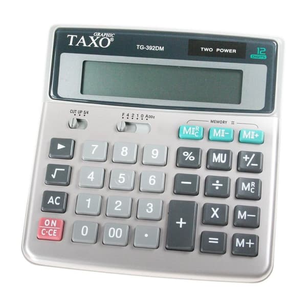 Taxo TG-392DM 12-cifret desktop lommeregner