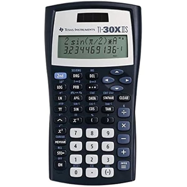 Texas Instruments TI-30 XIIS FC Skolräknare (två rader, sol- och batteridrift) Mörkblå