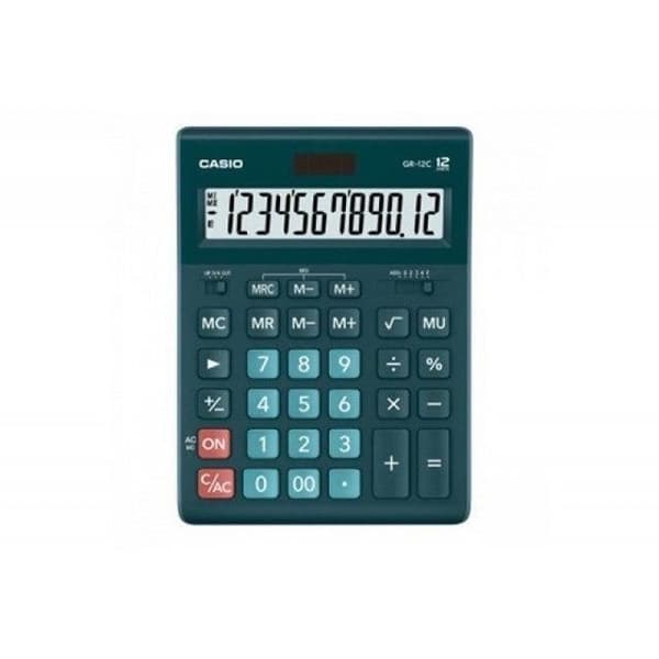 KONTORSRÄKNARE CASIO GR-12C-DG GRÖN MED 12-SIFRIG DISPLAY