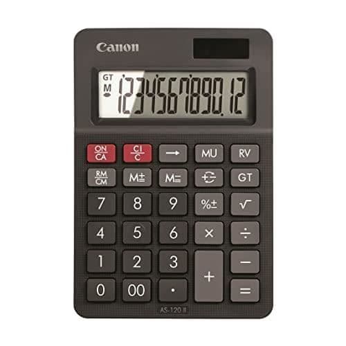 Räknare - CANON - AS-120 II EMEA DBL - 12-siffrig skärm - Solenergi - Kompakt design Svart