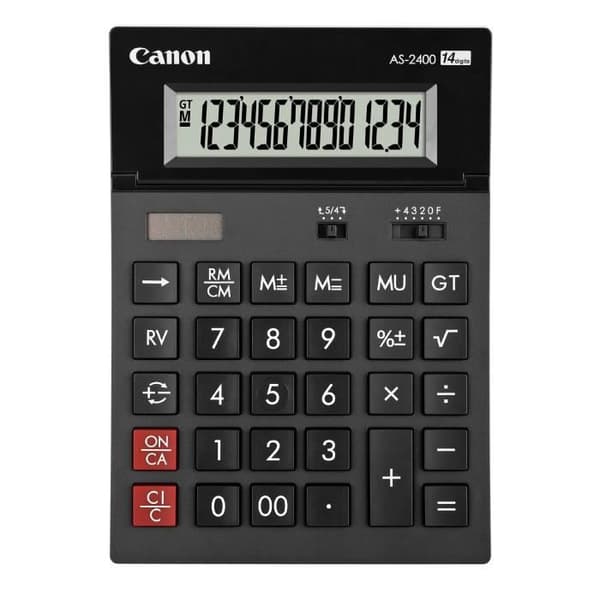 CANON Canon AS-2400 Enkel miniräknare - 14 siffror - LCD - Mörkgrå