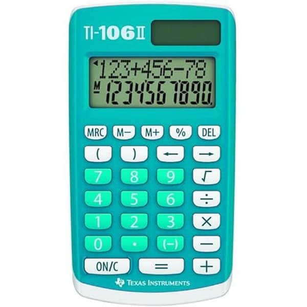 Vetenskaplig Miniräknare - Texas Instruments - TI-106 II - Solenergi - Fickformat - Två-raders Skärm