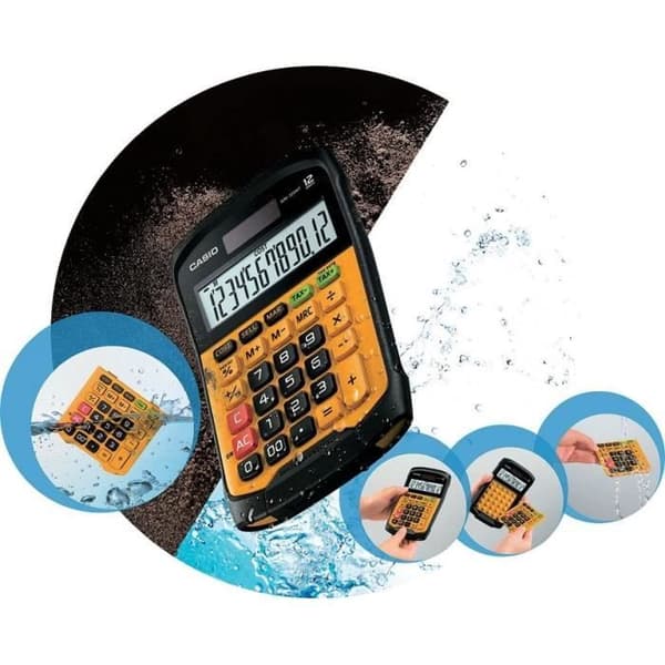 Skrivbordskalkylator - Casio - WM-320MT - Gul - LCD-skärm 12 siffror - Solpanel