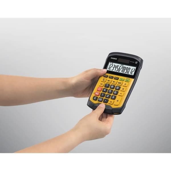 Skrivbordskalkylator - Casio - WM-320MT - Gul - LCD-skärm 12 siffror - Solpanel