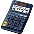Miniatyrbild 1 av 3: Skrivbordskalkylator - Casio - MS-8E - 8-tums skärm - Mörkblå färg - Solenergi