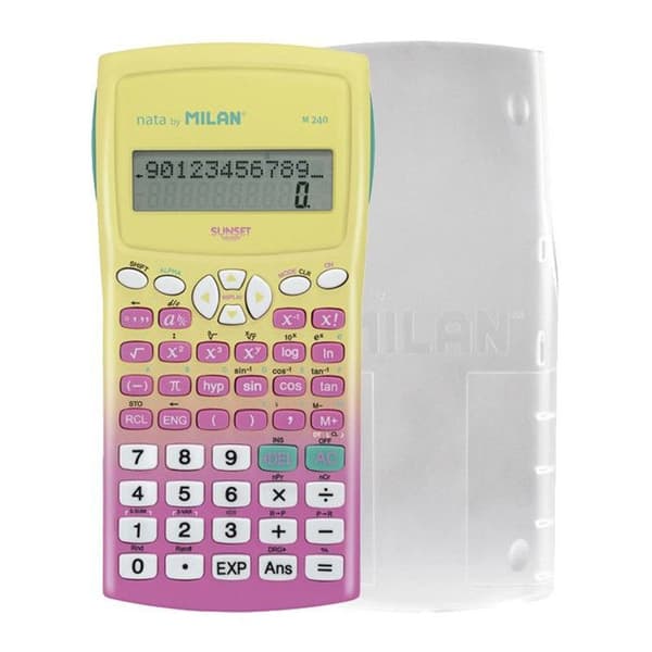 Vetenskaplig kalkylator - MILAN - M240 - Rosa/gul gradientfärg - Batteridriven - Ergonomisk Rosa, Gul