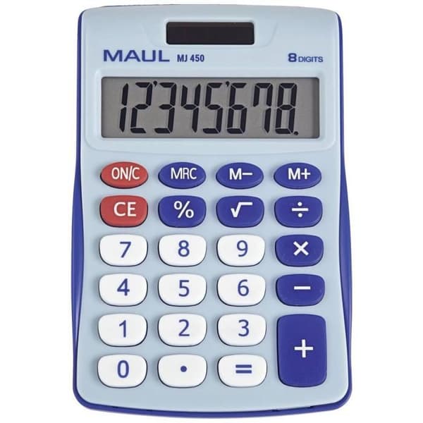 Maul MJ 450 Skrivbordsräknare ljusblå Display: 8 batteridriven, solenergidriven (B x H) 113 mm x 72 mm Blå