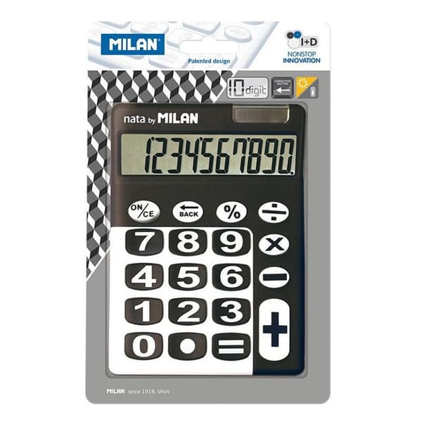 Elektronisk kalkylator - Milano - 150610KBL - 10 siffror - Stora nycklar - Svart