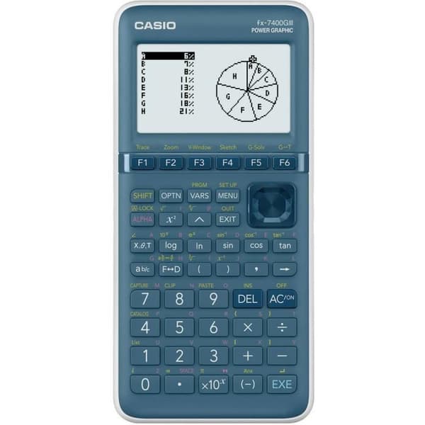 Casio FX-7400GIII Grafräknare FX-7400GIII Cyan Display: 21 batteridriven (B x H x D) 87,5 x 21,3 x 180,5 mm 1 st(s)