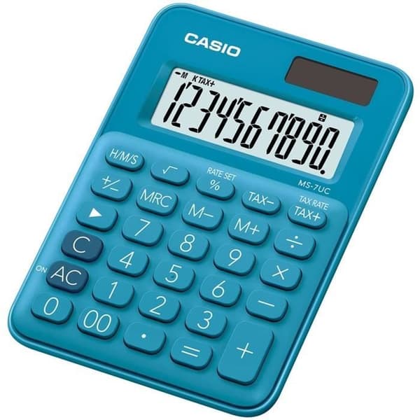 CASIO Kontorsräknare MS-7UC-BU-S-EC blå Blå