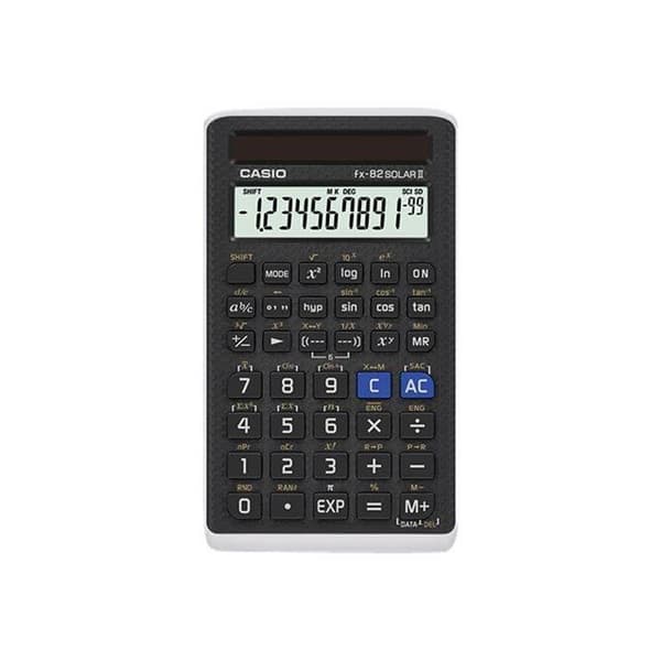 Vetenskaplig kalkylator - Casio - fx-82SOLAR II - 10 siffror + 2 exponenter - Solar - Svart Svart