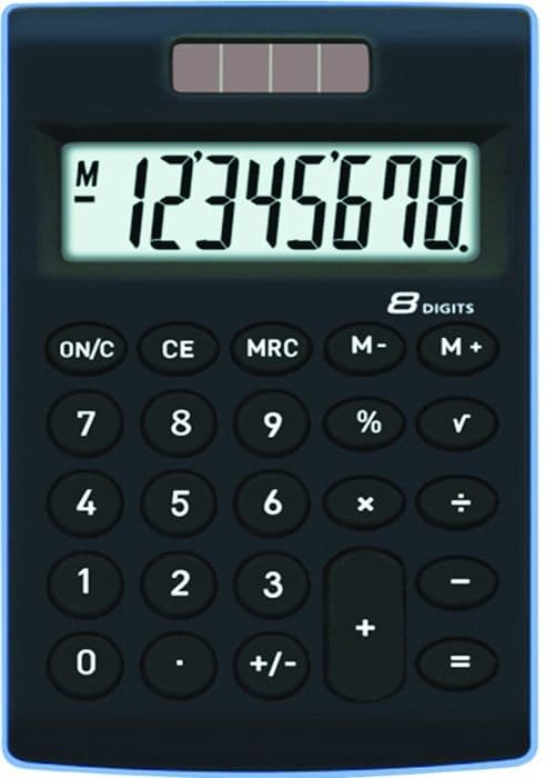 Pocket Calculator Toor 8 positioner, 2 typer av strömförsörjning, TR-252-K