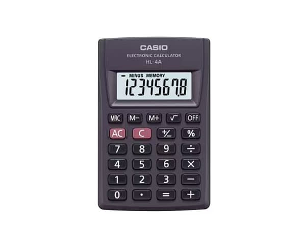 CASIO HL-4A-B 8-cifret lommeregner 56x87 mm sort