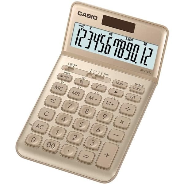CASIO Desktop Miniräknare JW-200SC-GD-S-EP Gul Guld
