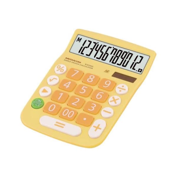 MEDIACOM M-DC2645C Desktop-kalkylator 12-siffrig solpanel, batteri