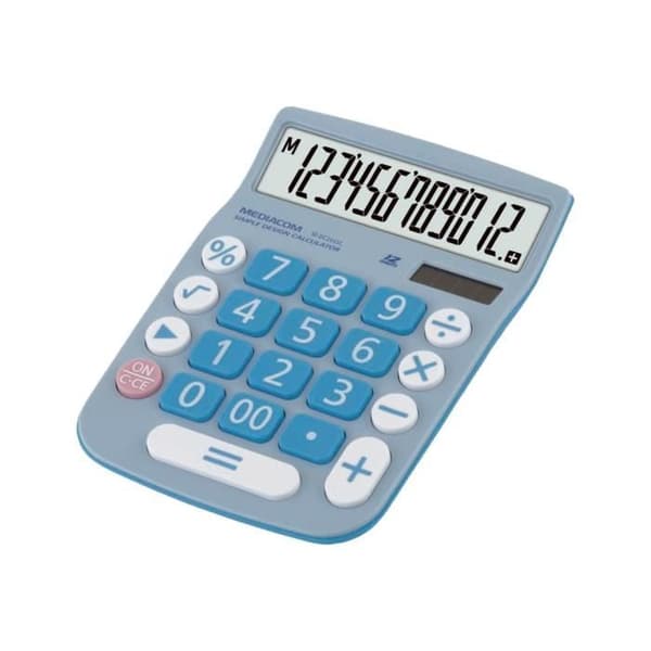 MEDIACOM M-DC2645C Desktop-kalkylator 12-siffrig solpanel, batteri