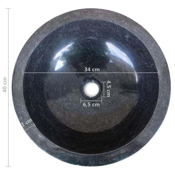 vidaXL Tvättställ 40 cm marmor svart