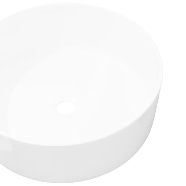 vidaXL håndvask rund keramik 40x15 cm hvid
