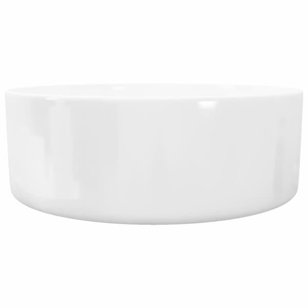vidaXL håndvask rund keramik 40x15 cm hvid