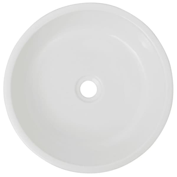 vidaXL håndvask rund keramik 42x12 cm hvid