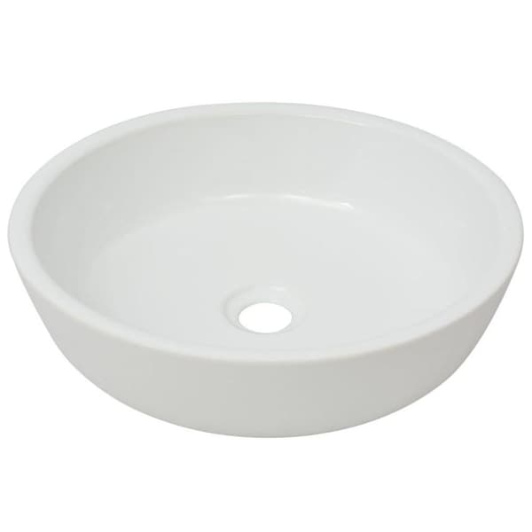 vidaXL håndvask rund keramik 42x12 cm hvid