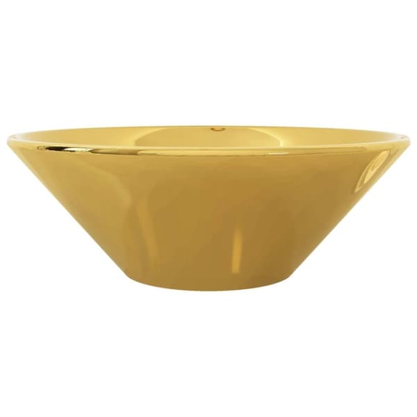 vidaXL Vask 42x14 cm keramikk gull