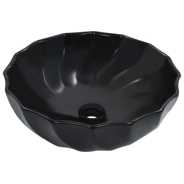 vidaXL Tvättställ 46x17 cm keramik svart