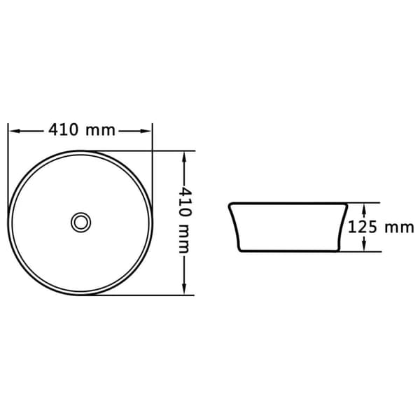 vidaXL Vask 41x12,5 cm keramikk svart