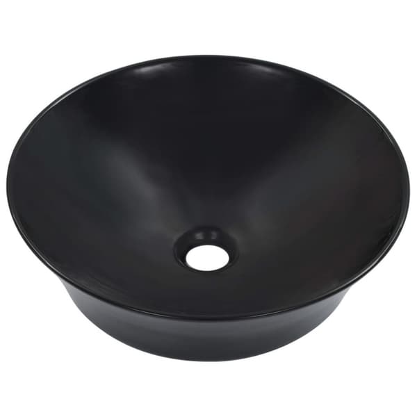 vidaXL Vask 41x12,5 cm keramikk svart