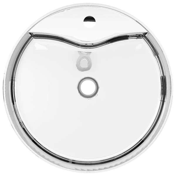 vidaXL Tvättställ med bräddavlopp 46,5x15,5 cm keramik silver