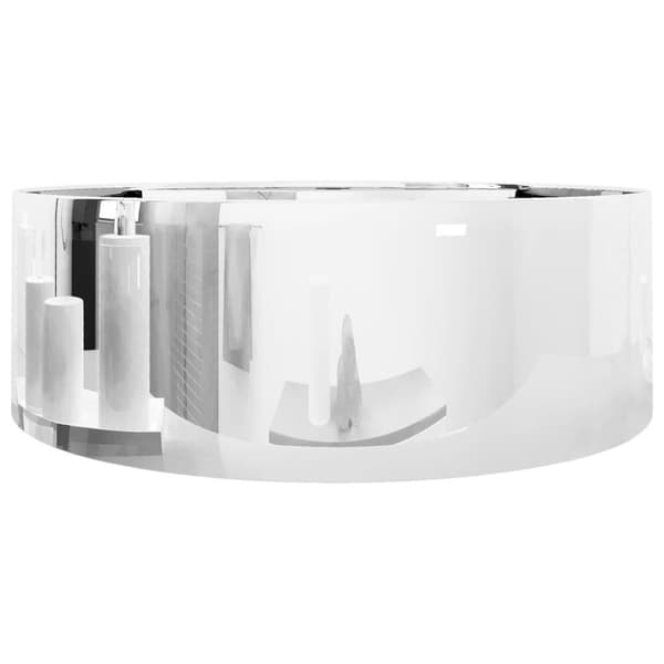 vidaXL Tvättställ med bräddavlopp 46,5x15,5 cm keramik silver