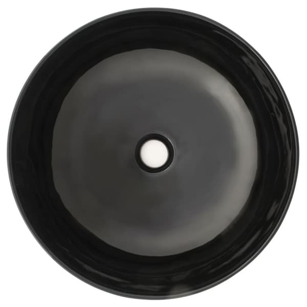 vidaXL håndvask keramik rund sort 41,5 x 13,5 cm
