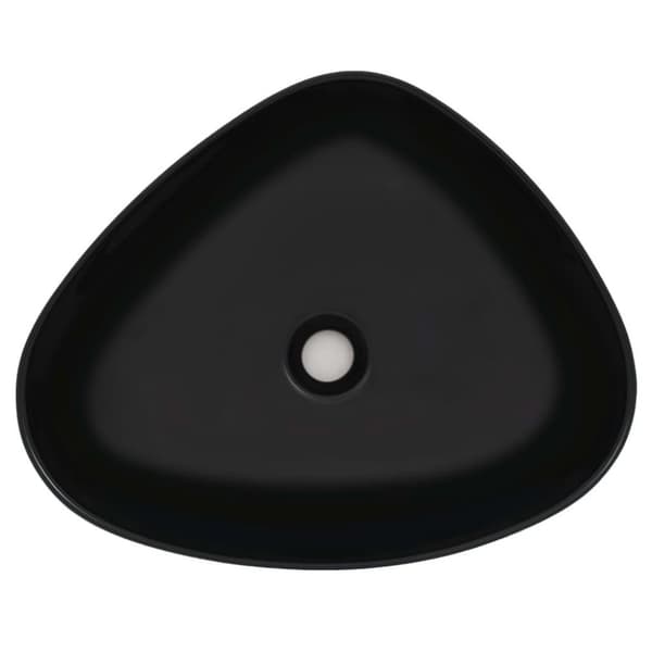 vidaXL Servant keramisk triangulær svart 50,5x41x12 cm