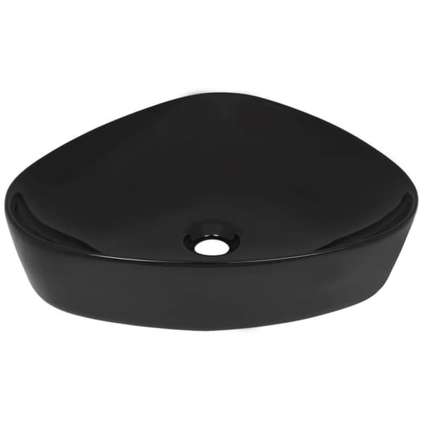 vidaXL Servant keramisk triangulær svart 50,5x41x12 cm