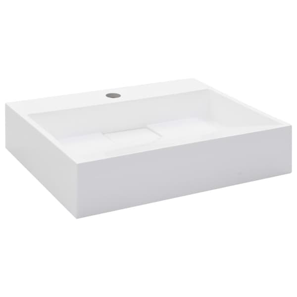 vidaXL håndvask 50 x 38 x 13 cm mineralstøbt/marmorstøbt hvid