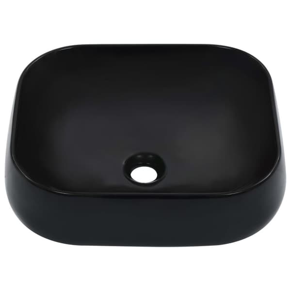 vidaXL Tvättställ 44,5x39,5x14,5 cm keramik svart