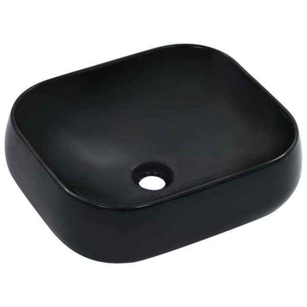 vidaXL Tvättställ 44,5x39,5x14,5 cm keramik svart