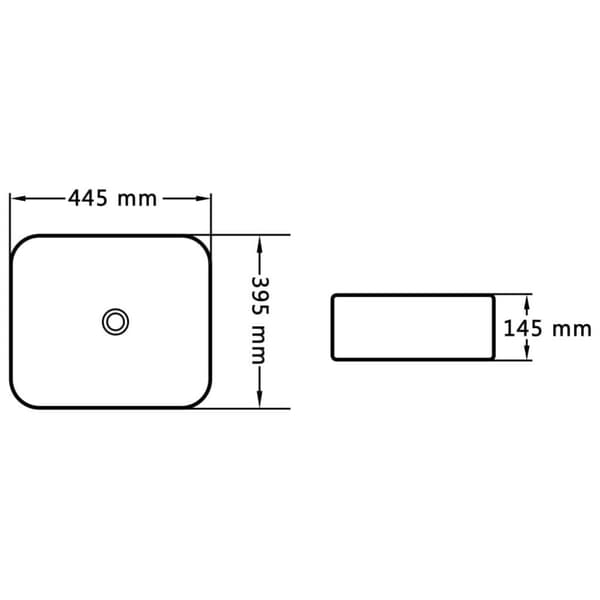 vidaXL håndvask 44,5 x 39,5 x 14,5 cm keramik sort