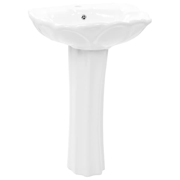 vidaXL fritstående vask med piedestal keramik hvid 580 x 510 x 200 mm