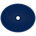 Miniatyrbillede 4 af 8: vidaXL luksuriøs håndvask 40x33 cm keramisk oval mat mørkeblå